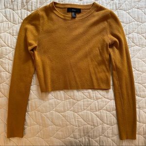 Mustard yellow crop sweater